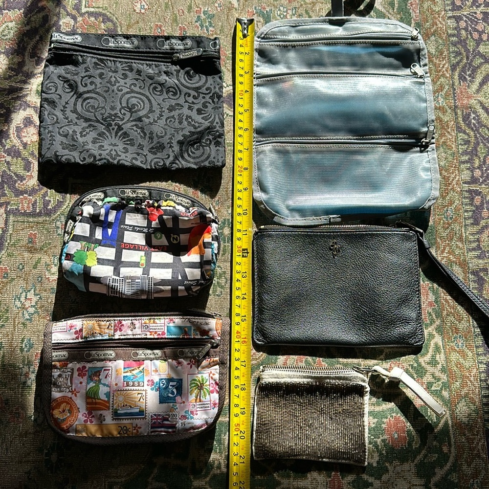 Bunch of 5 little pouches. 2 Le Sports Sac, 1 leather Cole Haan & Anthropologie
